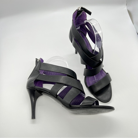 RALPH LAUREN PURPLE LABEL HEELS SANDALS WIDE STRAPPY GLADIATOR LEATHER US SZ 11 - Picture 4 of 10